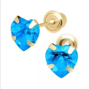 14k Solid Gold Birthstone 4mm CZ Earrings